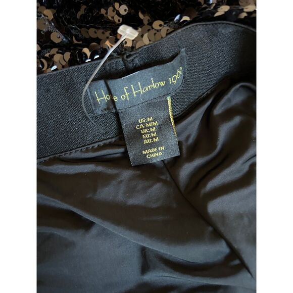 House of Harlow Black Sequin Bell Bottom Pants Party Disco Flare Trousers NWOT - Picture 5 of 6
